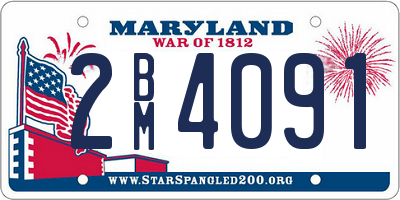 MD license plate 2BM4091