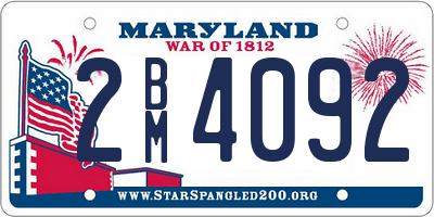 MD license plate 2BM4092