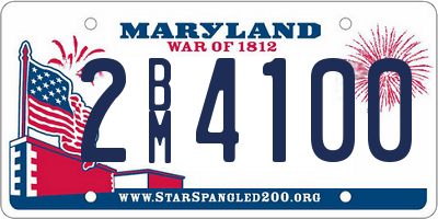 MD license plate 2BM4100