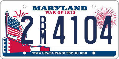 MD license plate 2BM4104