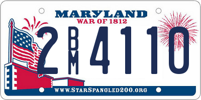MD license plate 2BM4110