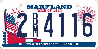 MD license plate 2BM4116