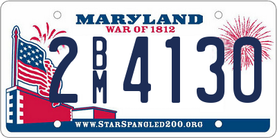 MD license plate 2BM4130