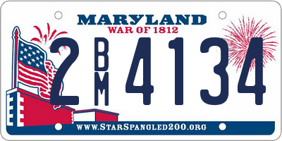 MD license plate 2BM4134