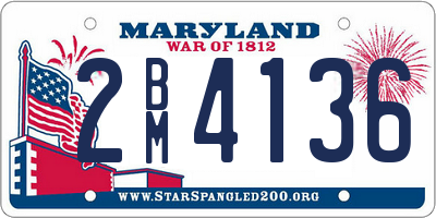 MD license plate 2BM4136