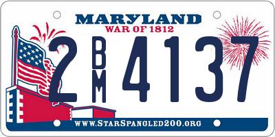 MD license plate 2BM4137