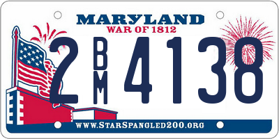 MD license plate 2BM4138