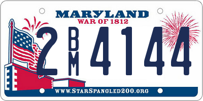 MD license plate 2BM4144