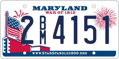 MD license plate 2BM4151