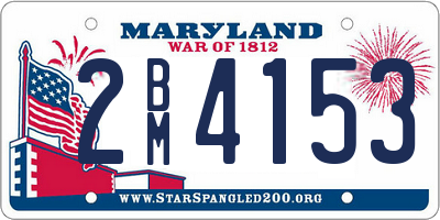 MD license plate 2BM4153