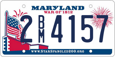 MD license plate 2BM4157
