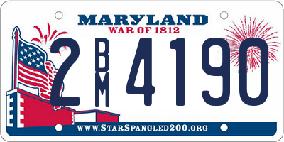 MD license plate 2BM4190
