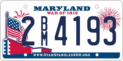 MD license plate 2BM4193
