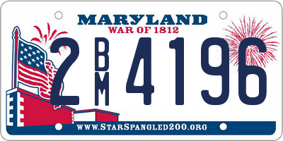 MD license plate 2BM4196