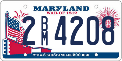 MD license plate 2BM4208