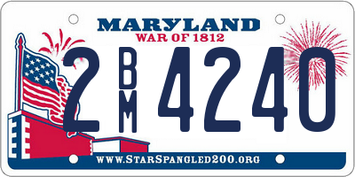MD license plate 2BM4240