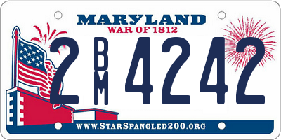 MD license plate 2BM4242