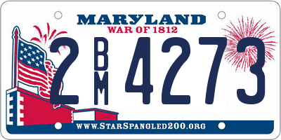 MD license plate 2BM4273
