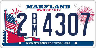 MD license plate 2BM4307
