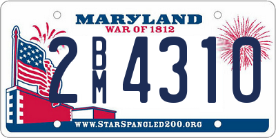 MD license plate 2BM4310