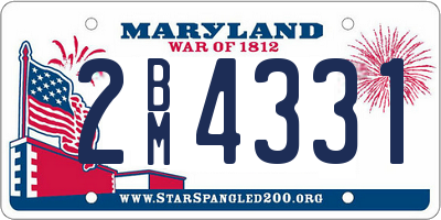 MD license plate 2BM4331