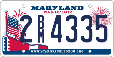 MD license plate 2BM4335