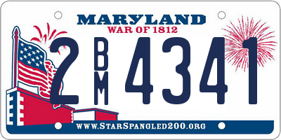 MD license plate 2BM4341