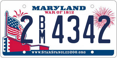 MD license plate 2BM4342