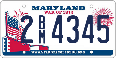 MD license plate 2BM4345