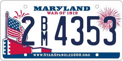MD license plate 2BM4353
