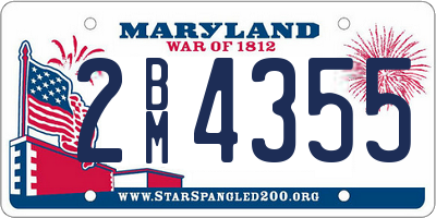 MD license plate 2BM4355