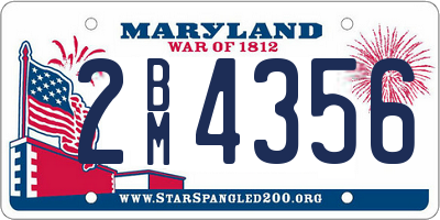 MD license plate 2BM4356