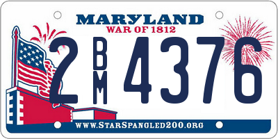 MD license plate 2BM4376