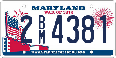MD license plate 2BM4381