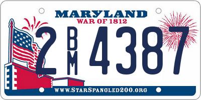 MD license plate 2BM4387