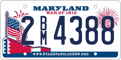 MD license plate 2BM4388