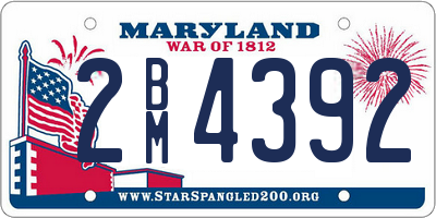 MD license plate 2BM4392
