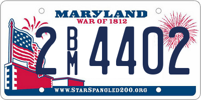 MD license plate 2BM4402