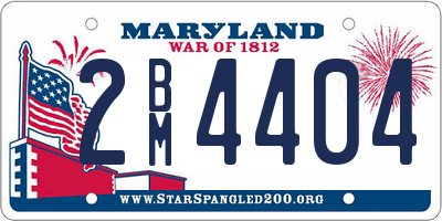 MD license plate 2BM4404