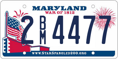 MD license plate 2BM4477