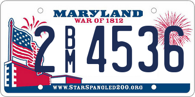 MD license plate 2BM4536