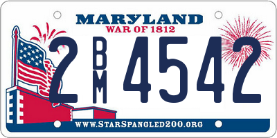 MD license plate 2BM4542