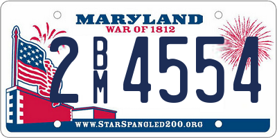 MD license plate 2BM4554