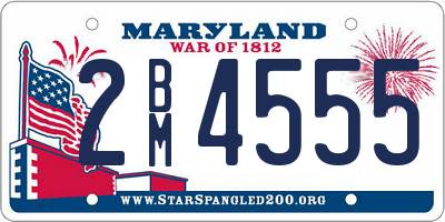 MD license plate 2BM4555