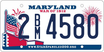 MD license plate 2BM4580
