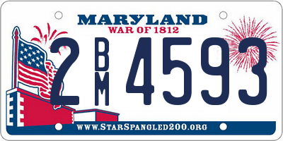 MD license plate 2BM4593