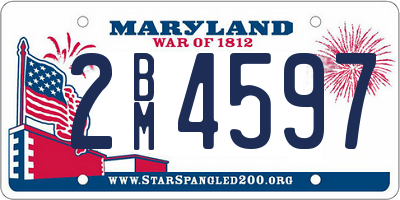 MD license plate 2BM4597