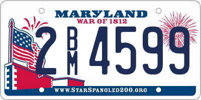 MD license plate 2BM4599