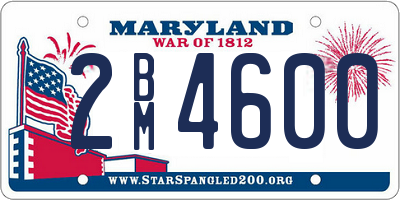 MD license plate 2BM4600
