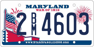 MD license plate 2BM4603